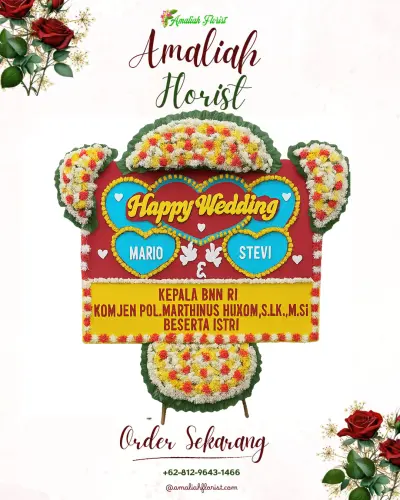 Karangan Papan Bunga Pernikahan di Tiwulandu